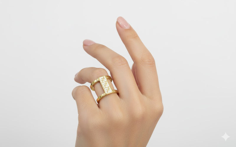 Vintage Simple Metal Letters Finger Ring FR151 - TUZZUT Qatar Online Shopping