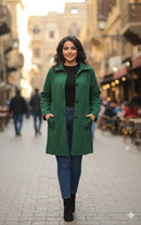 Winter Collar Design Casual Green Jacket 67071 - TUZZUT Qatar Online Shopping