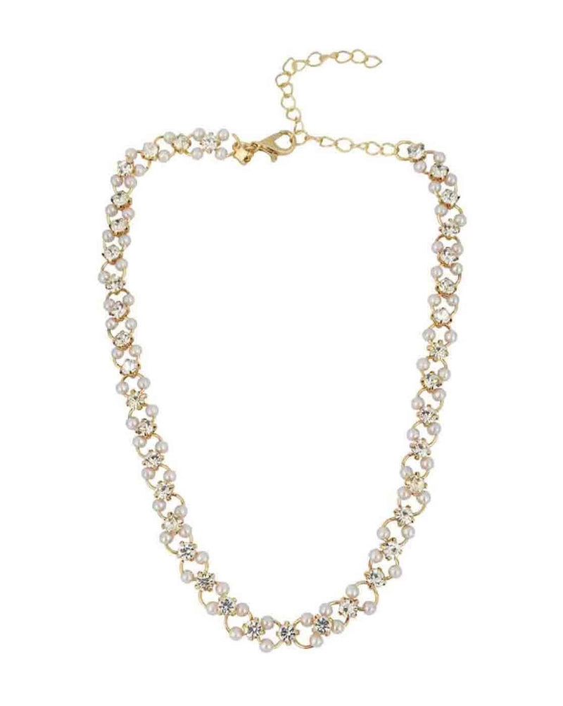 Crystal & Pearl Beaded Choker Necklace S4595850