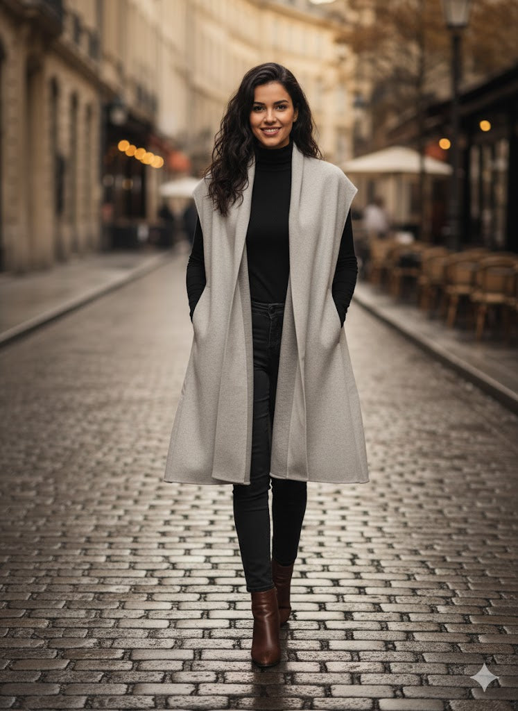 Sleeveless Cardigan Creamy White 110795 - TUZZUT Qatar Online Shopping