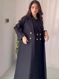 Women Abaya Casual Long Coat Buttons Outerwear Overcoat 173886 - TUZZUT Qatar Online Shopping