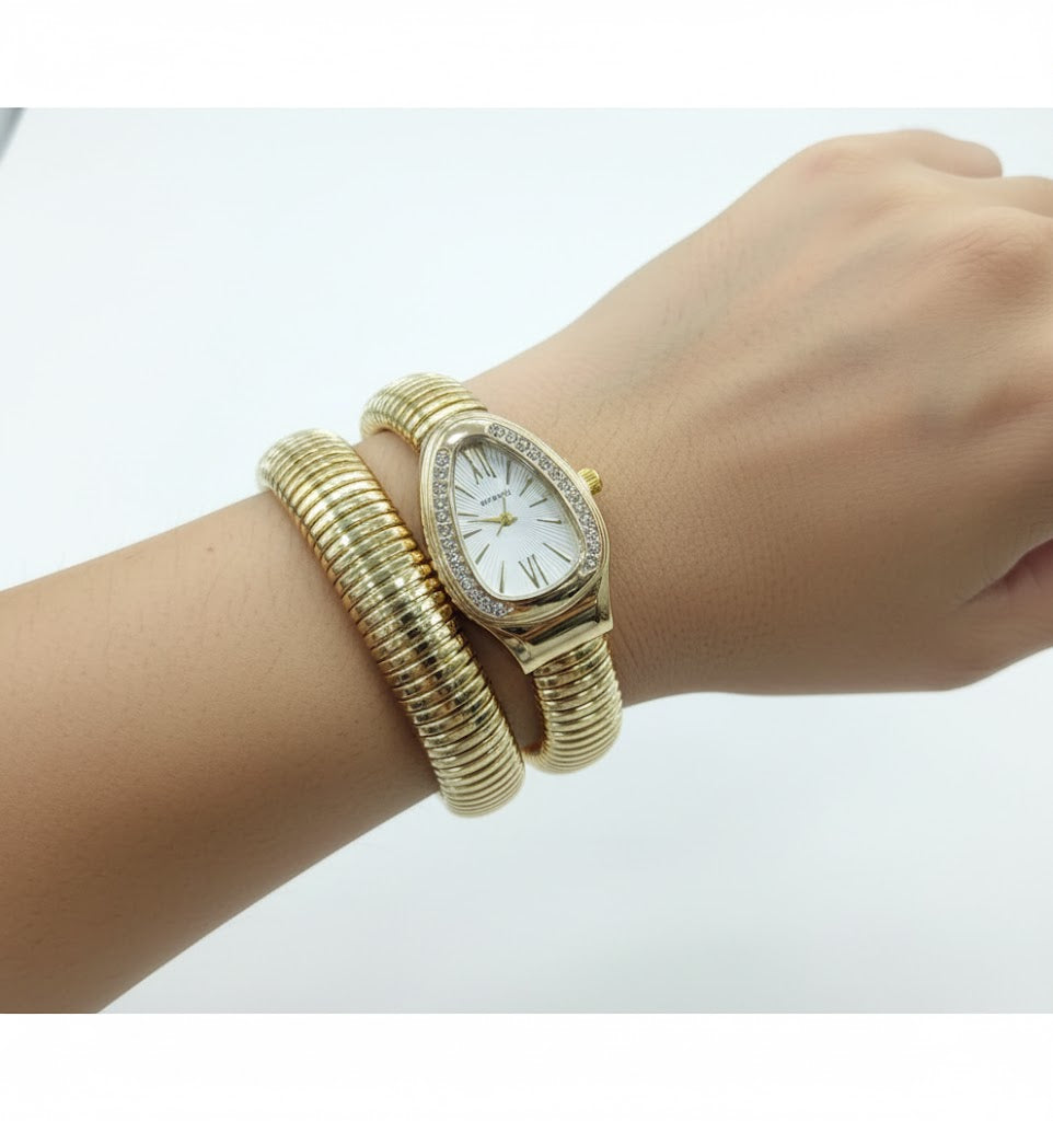 Trendy Stainless Steel with Diamonds Snake Watch 9092 Trendy Stainless Steel with Diamonds Snake Watch 9092