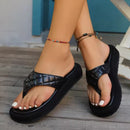 Thick-soled Flip-Flop Sandals Black FS27 - TUZZUT Qatar Online Shopping