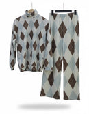 Women's Allover Print High Neck Top & Pant Set B-371858 - TUZZUT Qatar Online Shopping