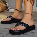 Thick-soled Flip-Flop Sandals Black FS27 - TUZZUT Qatar Online Shopping