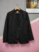 Womens Plain Thin black Coat Jacket Blazer S305108 - TUZZUT Qatar Online Shopping