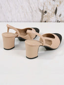 Colorblock Round Toe Chunky Heels BW801 - TUZZUT Qatar Online Shopping