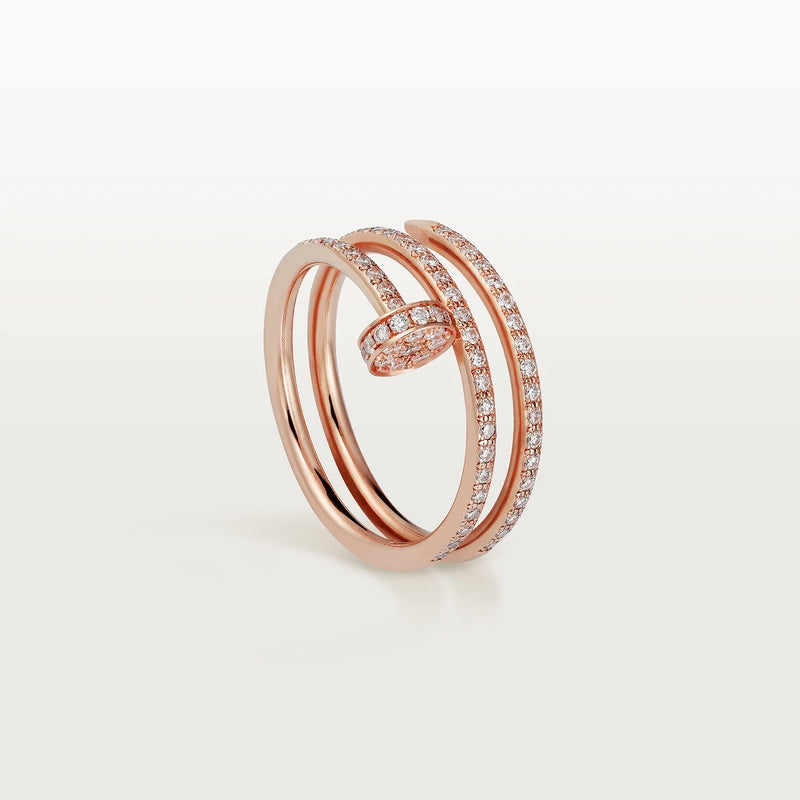 Juste un Clou Rose Gold Diamonds Double Ring DN2130 - TUZZUT Qatar Online Shopping