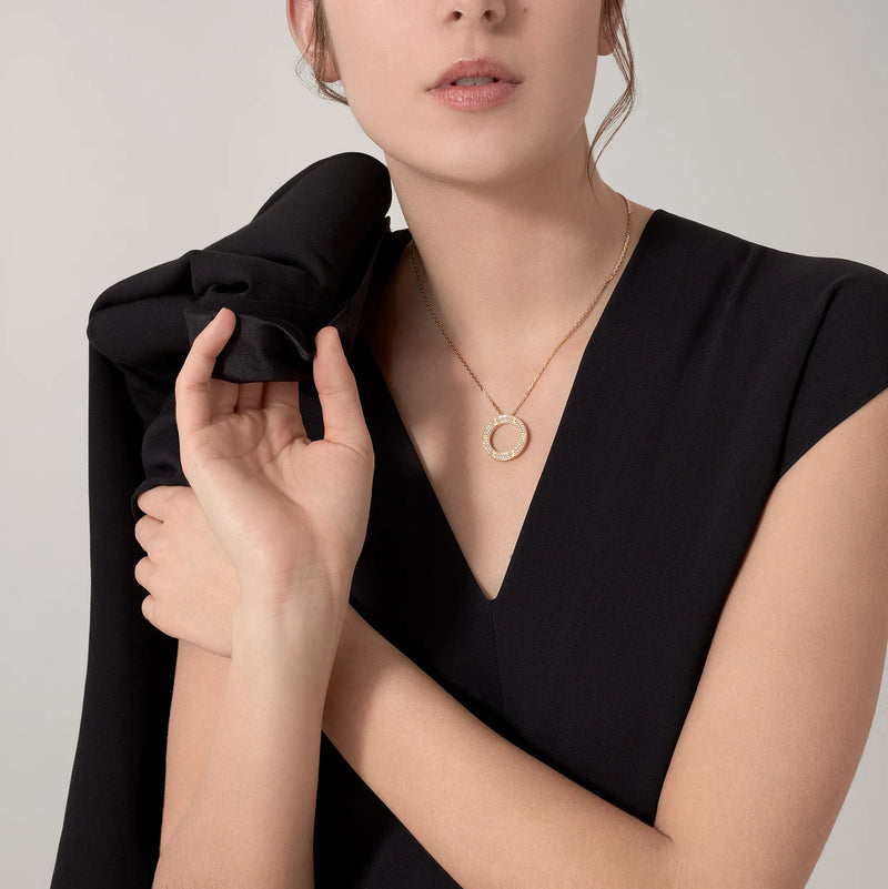 LOVE Pendant Necklace Yellow Gold Diamonds DN2048 - TUZZUT Qatar Online Shopping