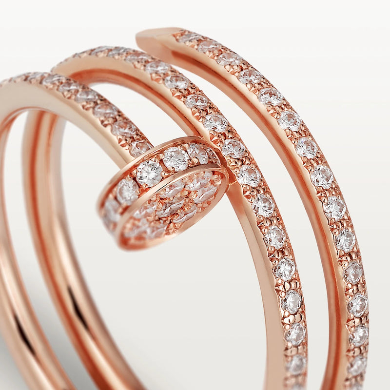 Juste un Clou Rose Gold Diamonds Double Ring DN2130 - TUZZUT Qatar Online Shopping