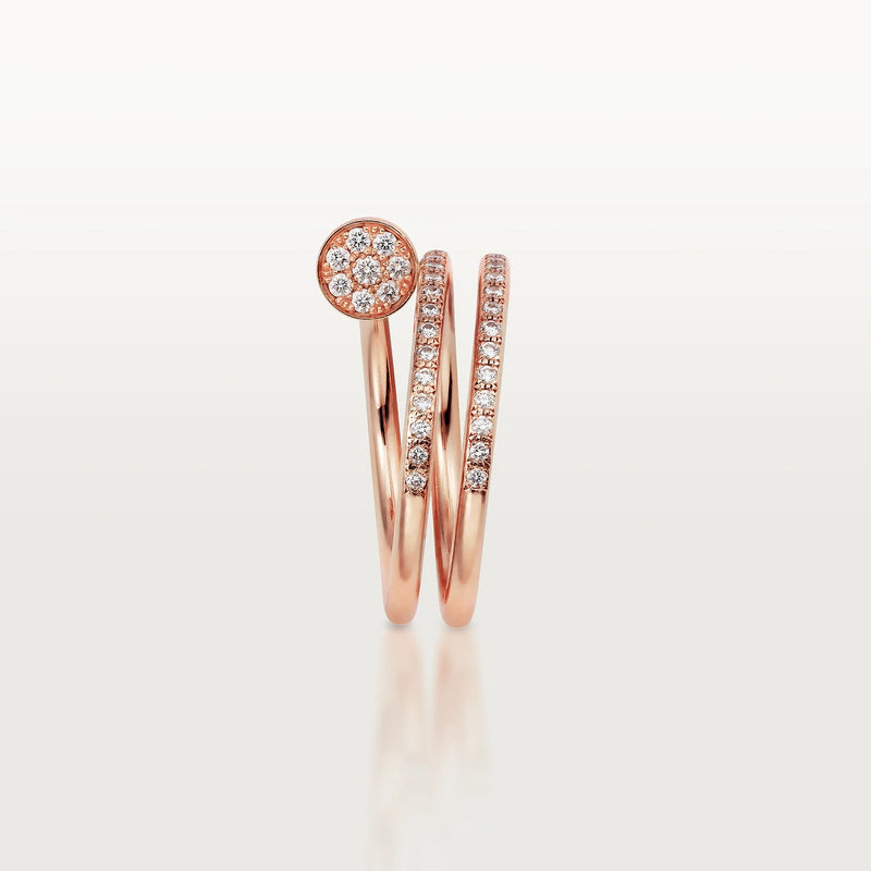 Juste un Clou Rose Gold Diamonds Double Ring DN2130 - TUZZUT Qatar Online Shopping