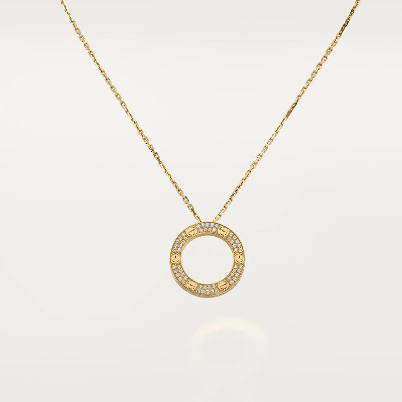 LOVE Pendant Necklace Yellow Gold Diamonds DN2048 - TUZZUT Qatar Online Shopping