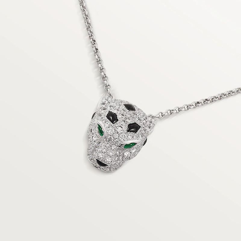 Panther Pendant Necklace White Gold Diamonds DN2053 - TUZZUT Qatar Online Shopping