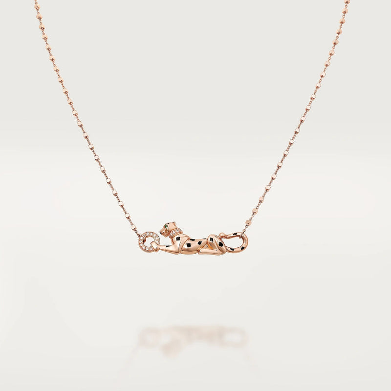 Panther Pendant Necklace Rose Gold Diamonds DN2129 - TUZZUT Qatar Online Shopping