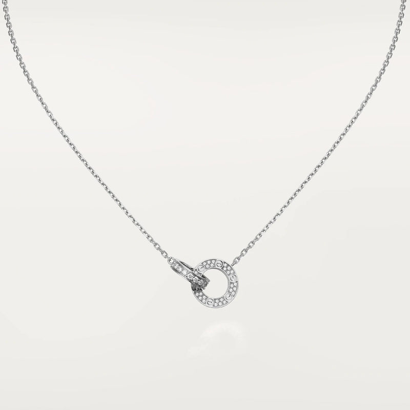 LOVE Pendant White Gold Diamonds Necklace DN2054 - TUZZUT Qatar Online Shopping