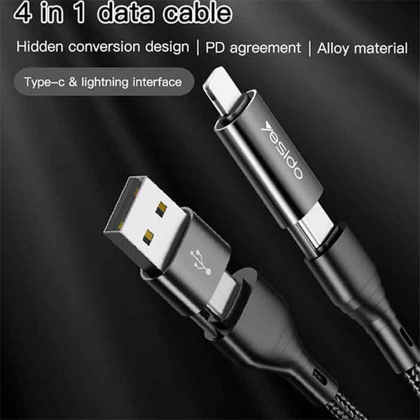 Yesido 4 In 1 multifunction Data Cable