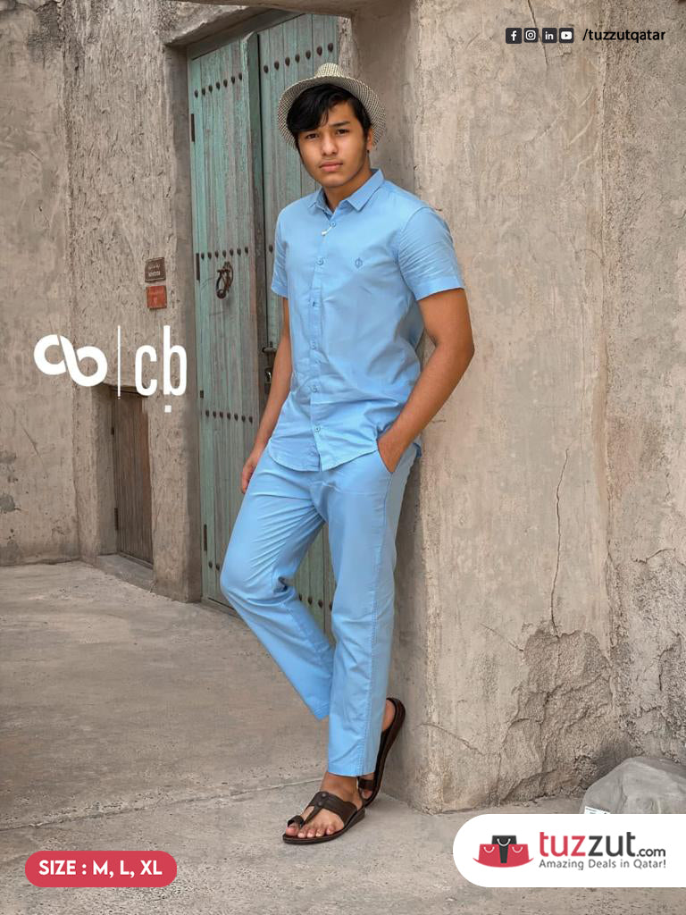 CB Brand Cotton Shirt and Pant Set - CB3001 - Tuzzut.com Qatar Online Shopping