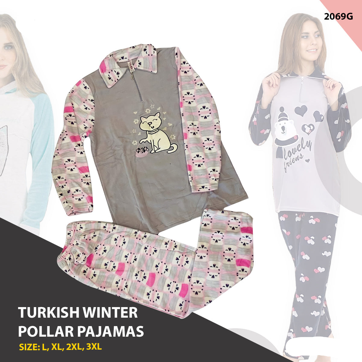 Turkish Winter Polar Pajama Nightwear Homewear Turkish Winter Polar Pajama Nightwear Homewear