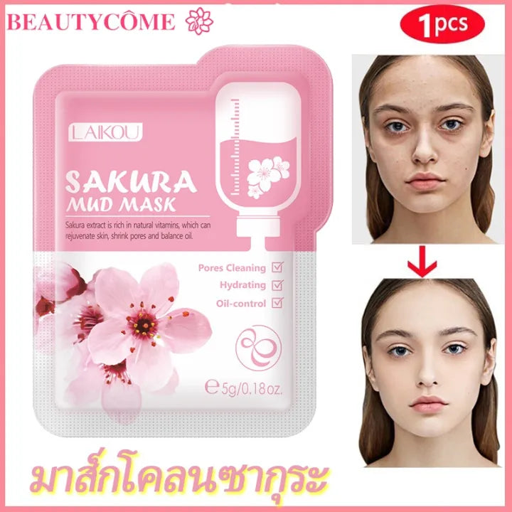 Sakura Mud Face Mask -6pcs Pack - Tuzzut.com Qatar Online Shopping