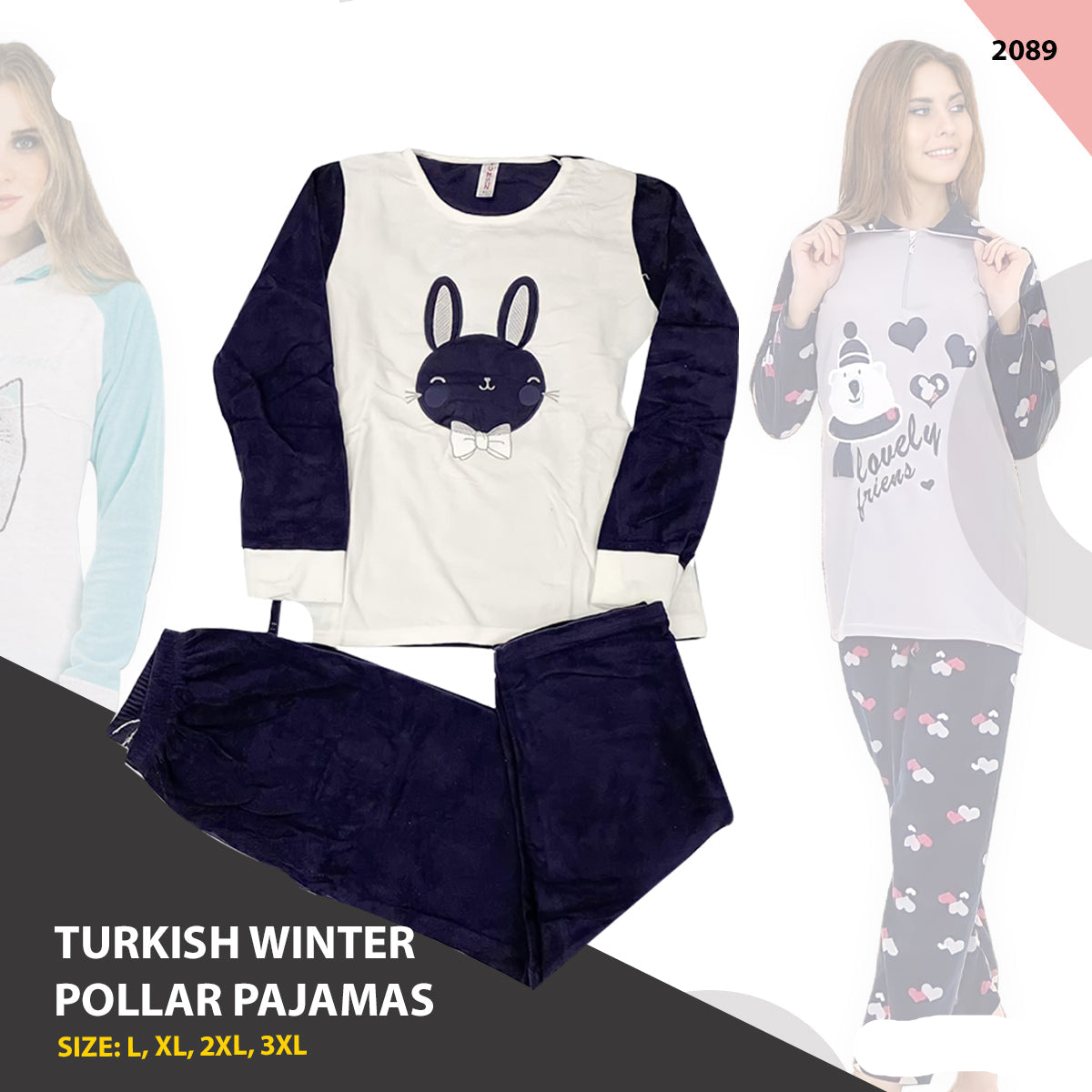 Turkish Winter Polar Pajama Nightwear Homewear - 2089 Turkish Winter Polar Pajama Nightwear Homewear - 2089