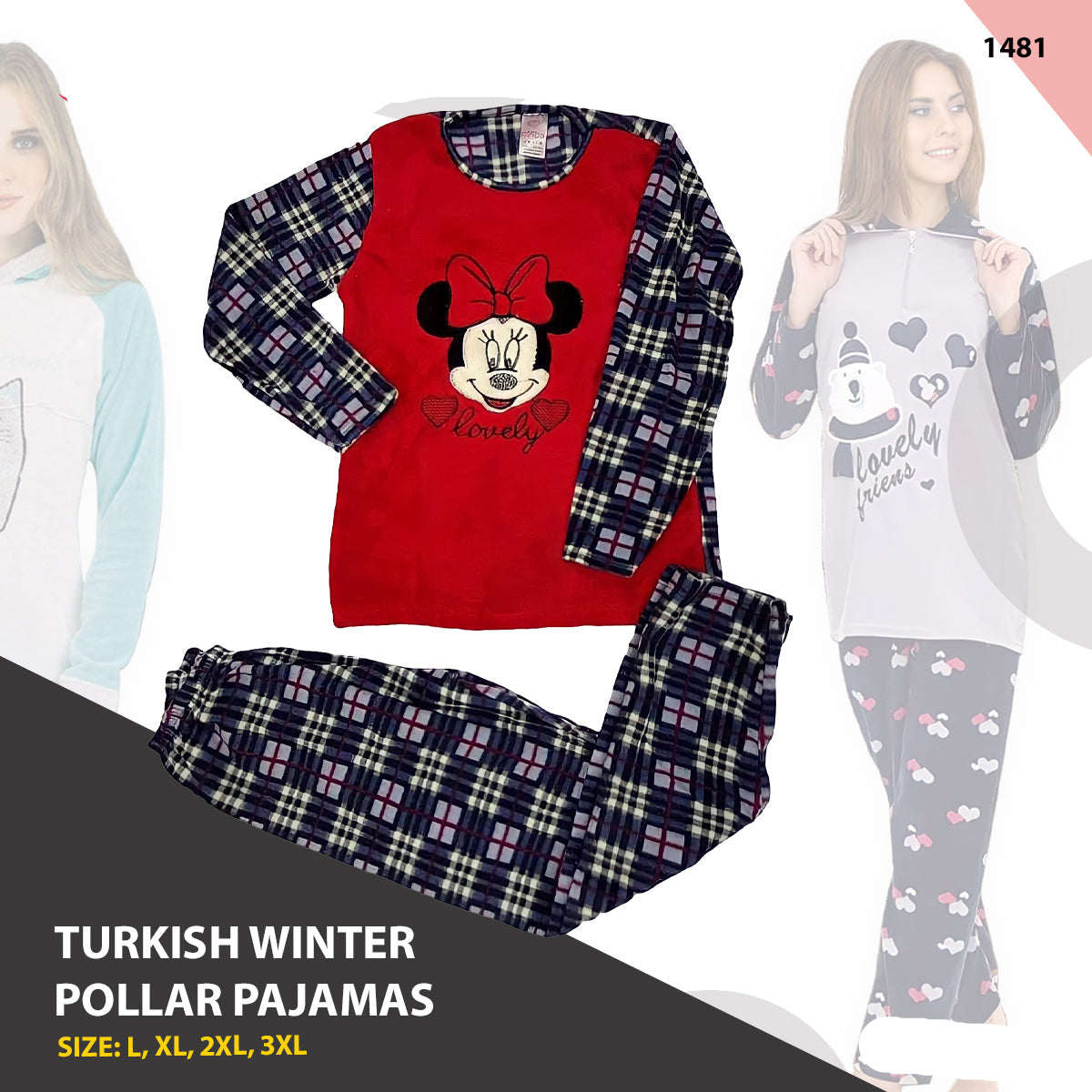 Turkish Winter Polar Pajama Nightwear Homewear - 1481 Turkish Winter Polar Pajama Nightwear Homewear - 1481