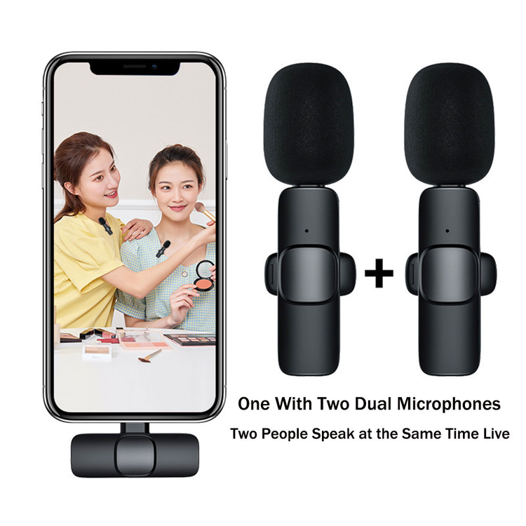 Wireless Lavalier Dual Microphone - Tuzzut.com Qatar Online Shopping