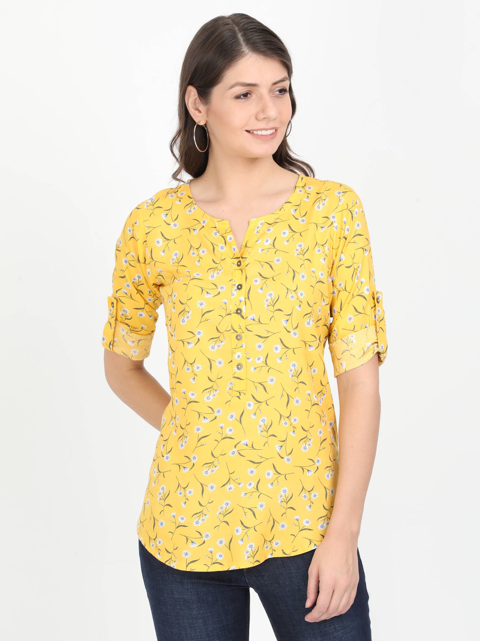 Women Yellow Casual Top Women Yellow Casual Top