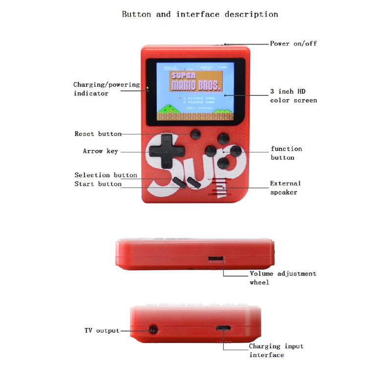 SUP Game Box Plus 400 in 1 Retro Games UPGRADED VERSION mini Portable  Console Handheld Gift By PRIME TECH ™ (Yellow)): Buy Online at Best Price  in UAE 
