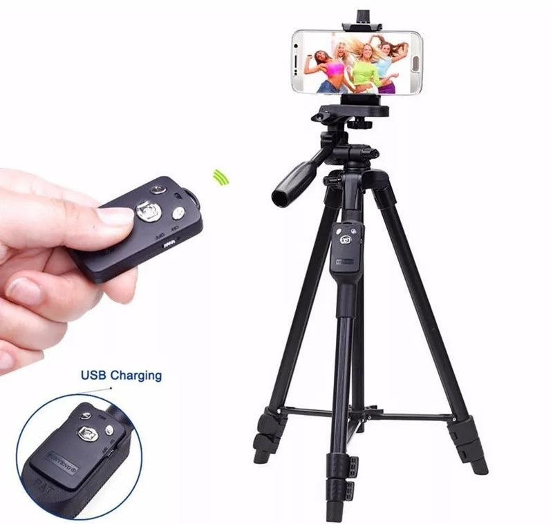 Yunteng Bluetooth Remote Mobile Phone Tripod Holder for Smartphones- VCT 5208 - Tuzzut.com Qatar Online Shopping