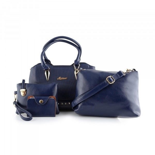 MYNES Leather Satchel Set 4 Bags - ACE-17-BLUE - Tuzzut.com Qatar Online Shopping