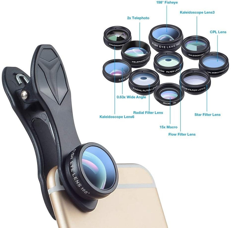 Apexel 10 in 1 Cell Phone Camera Lens Kit - APL-DG10 - Tuzzut.com Qatar Online Shopping