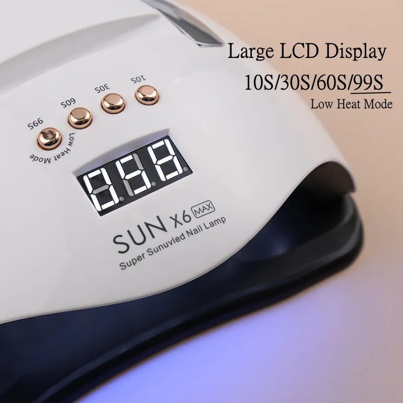 SUN X6 MAX UV LED Intelligent Nail Lamp With Phone Support For All Gel Varnish Nails Dryer Auto Sensing Lamp for Manicure 280W , 66 PCS LEDs - Tuzzut.com Qatar Online Shopping