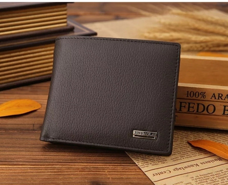 JINBAOLAI CW-8041 Short Bifold Genuine Leather Men Luxury Wallet With Coin Pocket Purse - BROWN - Tuzzut.com Qatar Online Shopping