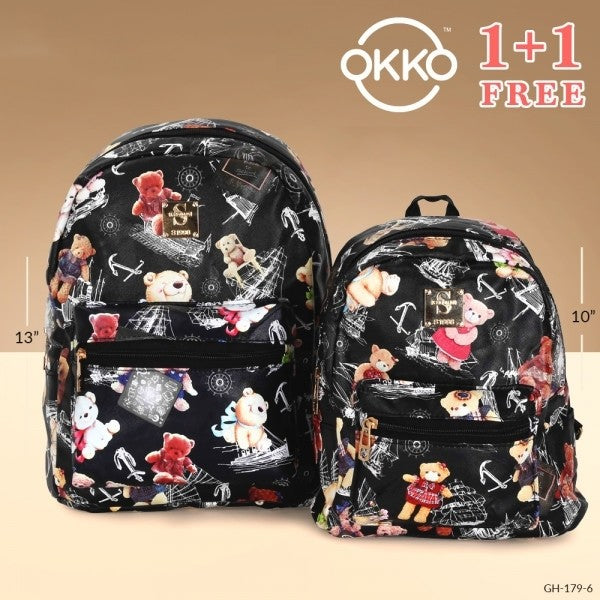OKKO 2 Pieces Mochila Backpack for Teenagers 13 Inch and 10 Inch - GH-179-6 - Tuzzut.com Qatar Online Shopping