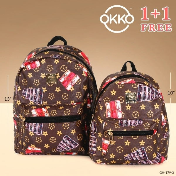 OKKO 2 Pieces Mochila Backpack for Teenagers 13 Inch and 10 Inch - GH-179-3 - Tuzzut.com Qatar Online Shopping