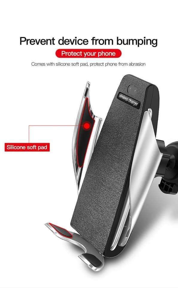 S5 Automatic Clamping Wireless Car Charger For iphone Android Air Vent Phone Holder 360 Degree Rotation Charging Mount Bracket - Tuzzut.com Qatar Online Shopping