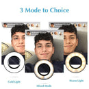 Selfie Ring Light with Cell Phone Holder Stand Clip for Live Stream/Makeup, LED Camera Lighting [3-Light Mode] [10-Level Brightness] with Flexible Arms - Tuzzut.com Qatar Online Shopping