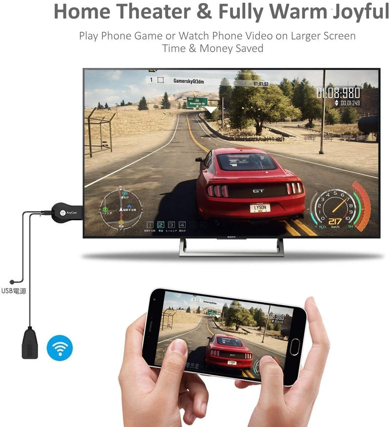 Wireless WiFi HDMI Screen Share Mirror Adapter for IPhone IOS Android To TV  Car