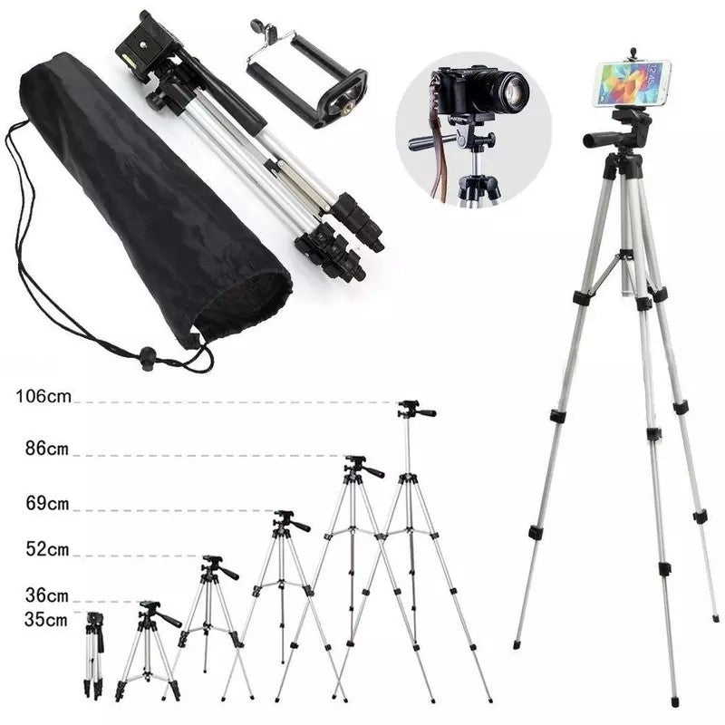 WT 3110 Lightweight Tripod with Adjustable-height legs Free Phone Holder with Bag - Tuzzut.com Qatar Online Shopping