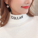 Women's Fashion High Collar Knitting Sweater - Tuzzut.com Qatar Online Shopping