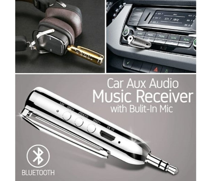 JH Universal 3.5 mm Jack Bluetooth Pen Car Aux Audio Music Receiver Bulit-In Mic Handfree, MP-S100 Assorted - TUZZUT Qatar Online Store