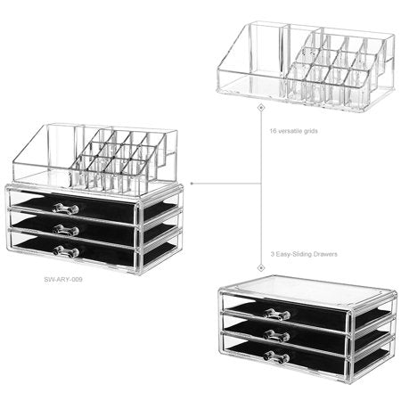 3 Drawer Acrylic Cosmetic Organizer 3 Drawer Acrylic Cosmetic Organizer