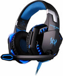 KOTION EACH G2000 Pro Gaming Headset with Mic Over-Ear Led Stereo Music Gaming Headphones Earphone for PS4, New Xbox One, Laptop Tablet Game - Blue-Black - Tuzzut.com Qatar Online Shopping