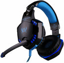 KOTION EACH G2000 Pro Gaming Headset with Mic Over-Ear Led Stereo Music Gaming Headphones Earphone for PS4, New Xbox One, Laptop Tablet Game - Blue-Black - Tuzzut.com Qatar Online Shopping