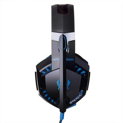 KOTION EACH G2000 Pro Gaming Headset with Mic Over-Ear Led Stereo Music Gaming Headphones Earphone for PS4, New Xbox One, Laptop Tablet Game - Blue-Black - Tuzzut.com Qatar Online Shopping