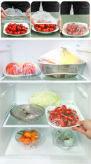 Disposable Plastic Wrap Elastic Food Lid Cap - 50 Pcs Pack - Tuzzut.com Qatar Online Shopping