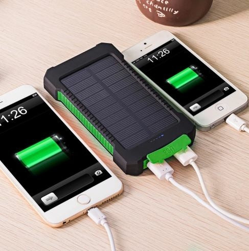 Gpower 20,000 mAh Portable Shockproof Solar Charger Dual USB External Battery PowerBank (GS-02), Assorted Color - Tuzzut.com Qatar Online Shopping