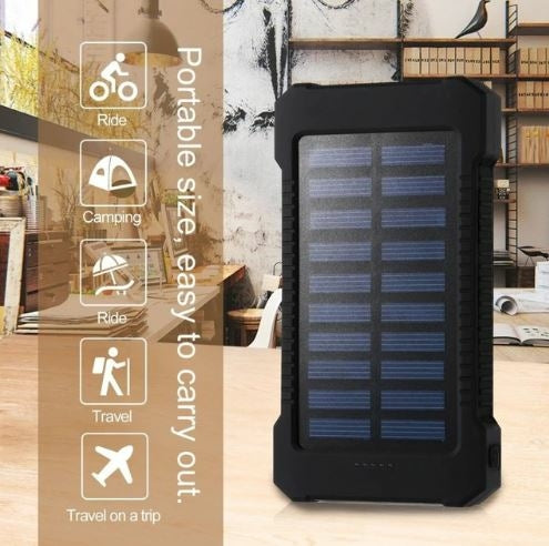 Gpower 20,000 mAh Portable Shockproof Solar Charger Dual USB External Battery PowerBank (GS-02), Assorted Color - Tuzzut.com Qatar Online Shopping