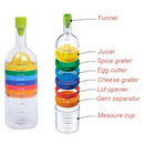 8 in 1 Kitchen Bottle Tool Set- Multi Kitchen Gadgets Maker(Funnel, Juicer Lemon squeezer, Spice grater, Egg masher, Cheese grater, Egg separator, Measuring cup, Can opener) - Tuzzut.com Qata