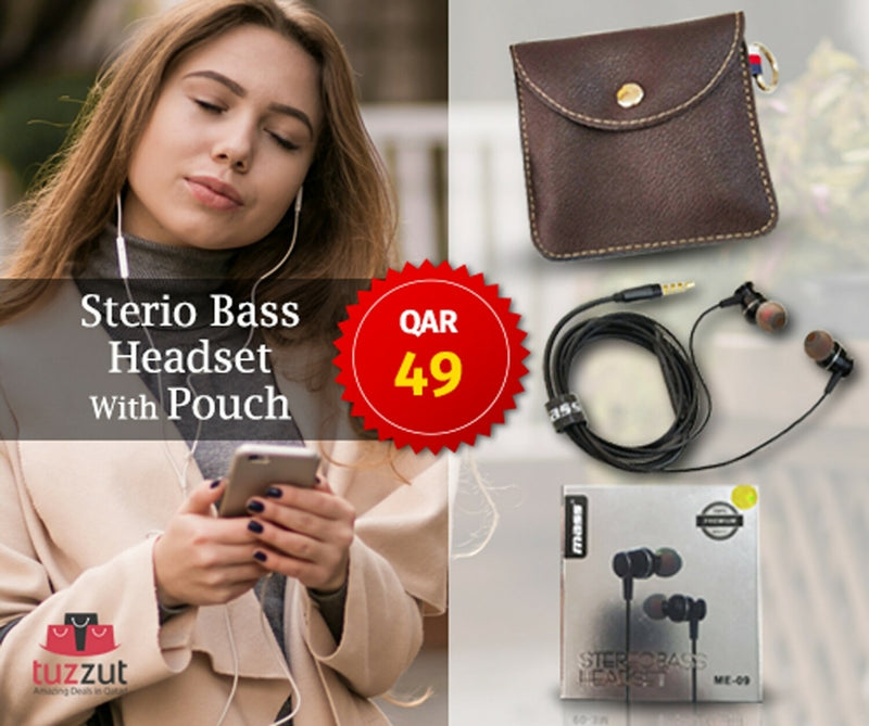 Mass ME-09 Sterio Bass Wired Headset with Free Pouch - Tuzzut.com Qatar Online Shopping